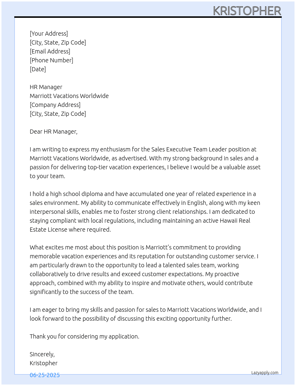Cover letter for sales executtive team leader - LazyApply