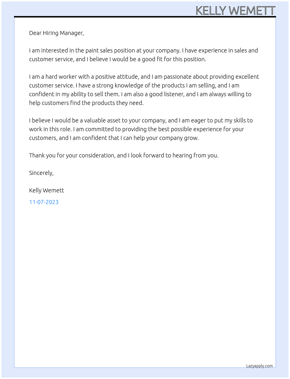 paint sales  At PaintCare Program Coordinator for Northern California Cover Letter