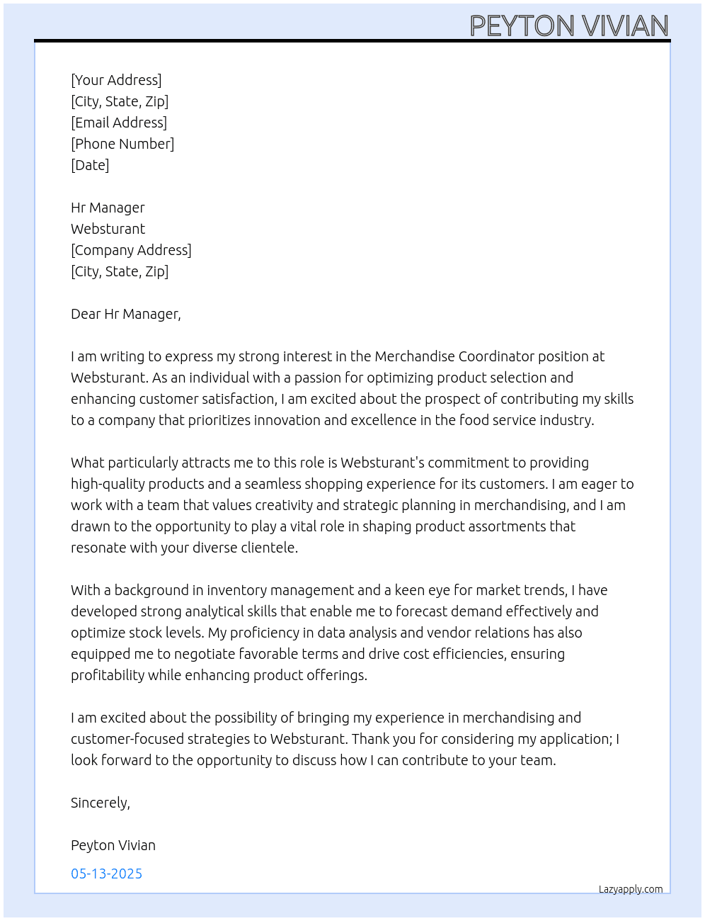 Cover letter for merchandise coordinator - LazyApply