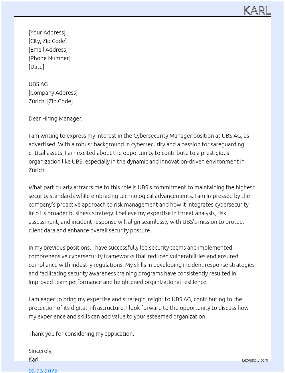 CISO At Paloalto Cover Letter