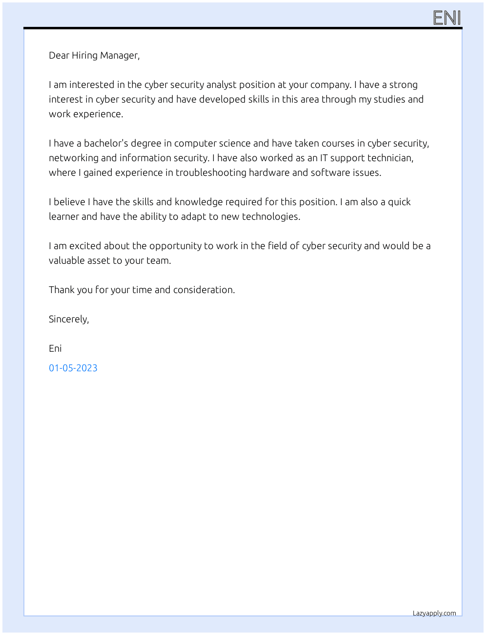 Cover letter for software development apprentice/trainee (tech) - LazyApply