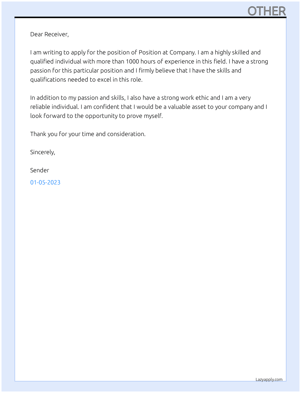 other cover letter